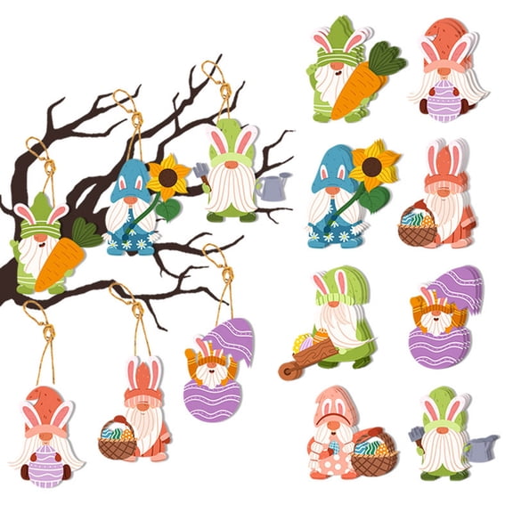 8-Pack Easter Tree Ornaments – Colorful Paper Hanging Decorations for Easter Trees, Baskets, Doors & DIY Crafts – Lightweight Spring Party Favors