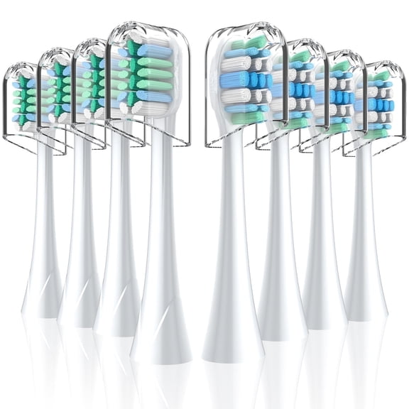 8 Pack Electric Toothbrush Replacement Heads,for Adults Oral, 2 Types Brush Head, 8 Protection Cases