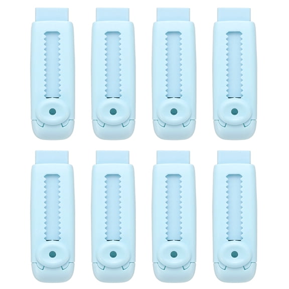 8 Pack Erasers, Sliding Retractable Eraser Push Pull Cute Pencil Erasers Soft Large Easy to Clean with Plastic Sleeve for Sketching Drawing Artists Teacher Pencils, Blue
