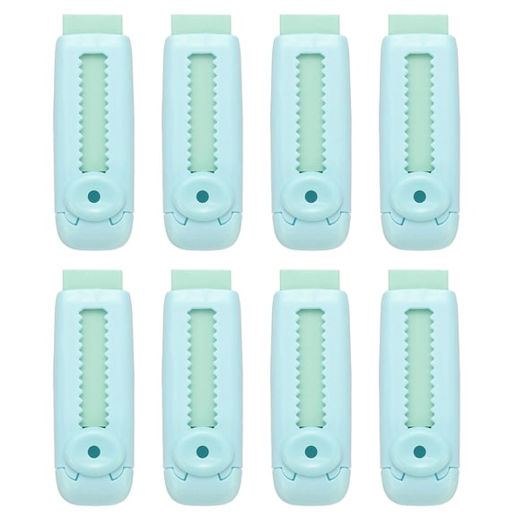 8 Pack Erasers, Sliding Retractable Eraser Push Pull Cute Pencil Erasers Soft Large Easy to Clean with Plastic Sleeve for Sketching Drawing Artists Teacher Pencils, Green