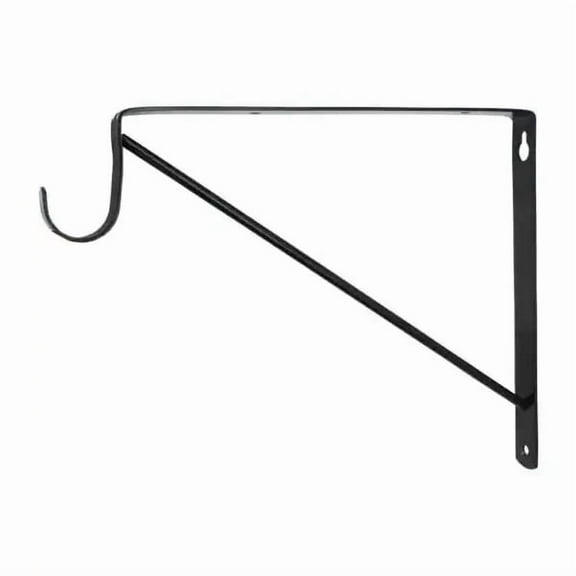 8 Pack Everbilt Black Heavy-Duty Closet 12 inch Shelf L Bracket and Rod Hanger
