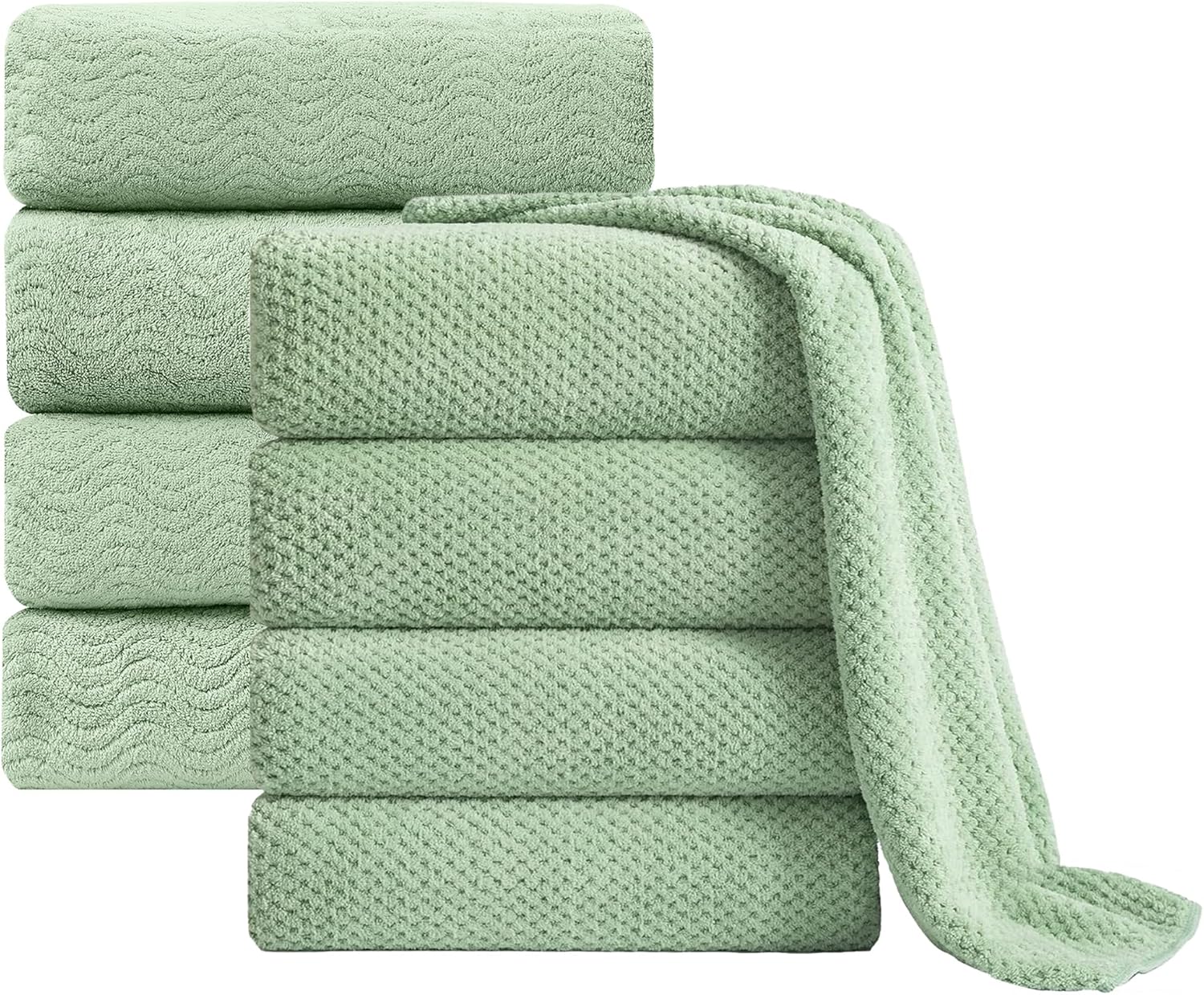 8 Pack Extra Large Bath Towel Sheet Set 35x70 Inches Oversized Bath Towels Set Jumbo Large Microfiber Quick Dry Lightweight Highly Absorbent Towel Set for Bathroom Hotel SPA Green Walmart