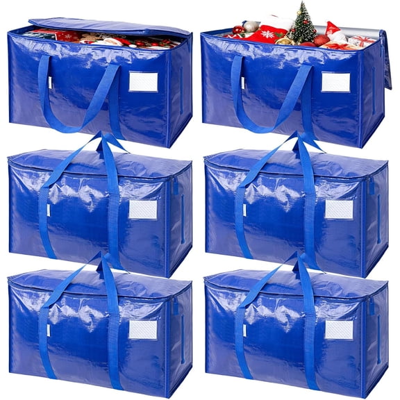 8 Pack Extra Large Moving Bags Heavy Duty with Zippers & Carrying Handles, Durable Storage Bags Moving Boxes for Closet Organizers and Storage (8 Pack, Aqua)