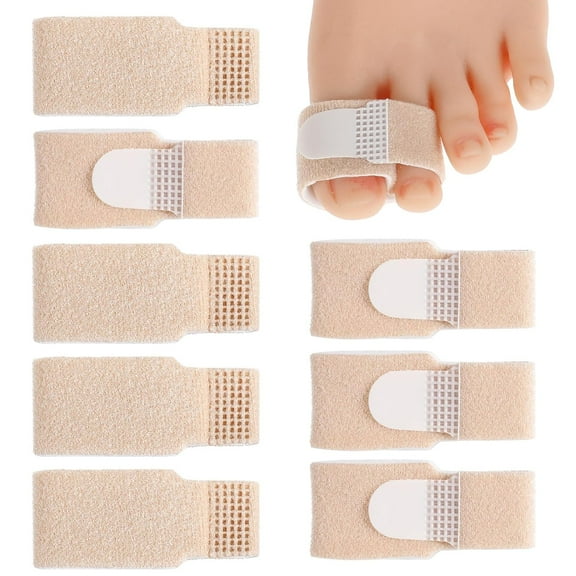8 Pack Fabric Hammer Toe Corrector, Reusable Fabric Buddy Toe Wraps For Pain, Fabric Hammer Toe Wraps, Toe Bandages Protectors For Crooked Toes, Curled Toes, Bent Toes And Broken Toes
