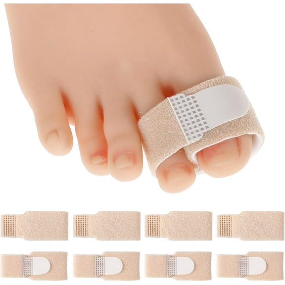 8 Pack Fabric Hammer Toe Corrector, Reusable Fabric Buddy Toe Wraps for Pain Toe Bandages Protectors Hammer Toe Wraps, Toe Straightener for Crooked Toes, Curled Toes, Bent Toes and Broken Toes