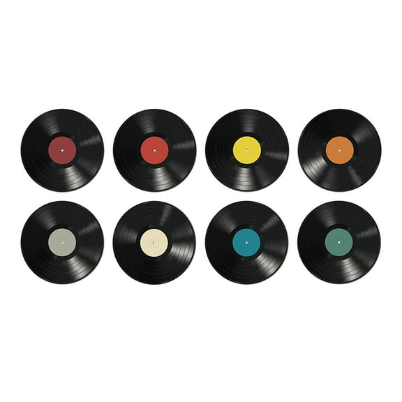 8 Pack Records Decor Wall Stickers,9in CD Album Cover Posters Vintage Record Stickers, 50S Rock & Roll Music Room Decor for Home Bedroom Wall Music Party Decoration