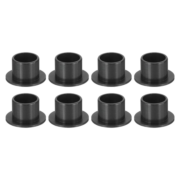 8 Pack Flanged Sleeve Bearing, Plastic Bushing ID 10mm x OD 12mm x Length 10mm POM Bushing, Black
