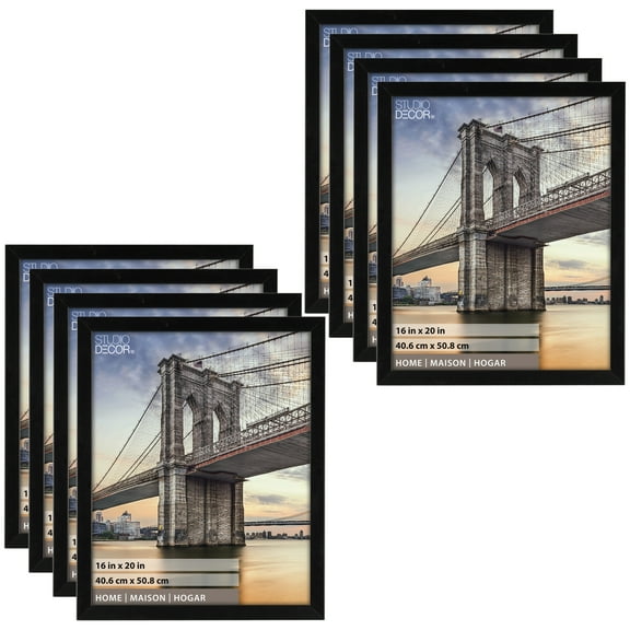 Studio Decor Flat Black 16" x 20" Frame, Home Collection, 8 Pack