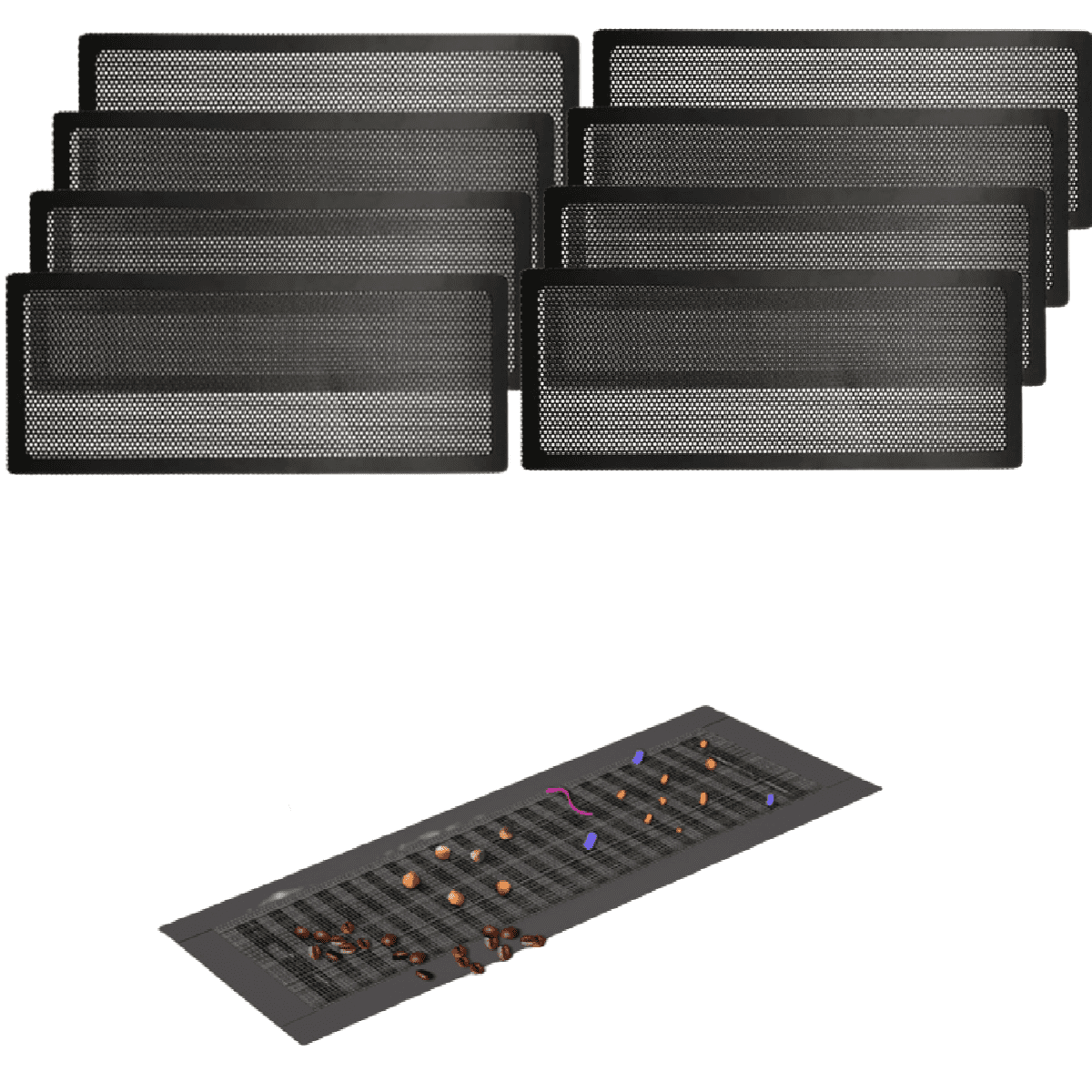 8 Packs Floor Register Vent Cover 4"x10" Magnetic Air Vent Screen Mesh Cover for Wall/Ceiling/Floor Air Vent Filters, Black