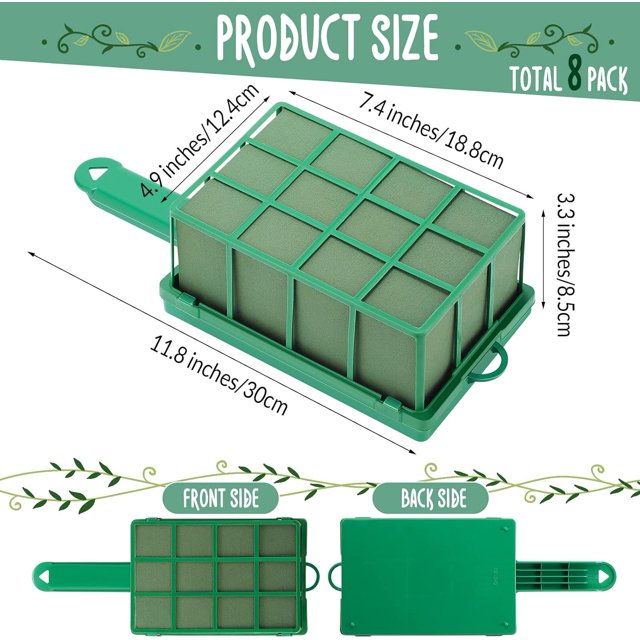 8 Pack Floral Foam Cage With Floral Foam Square Flower Foam Cage