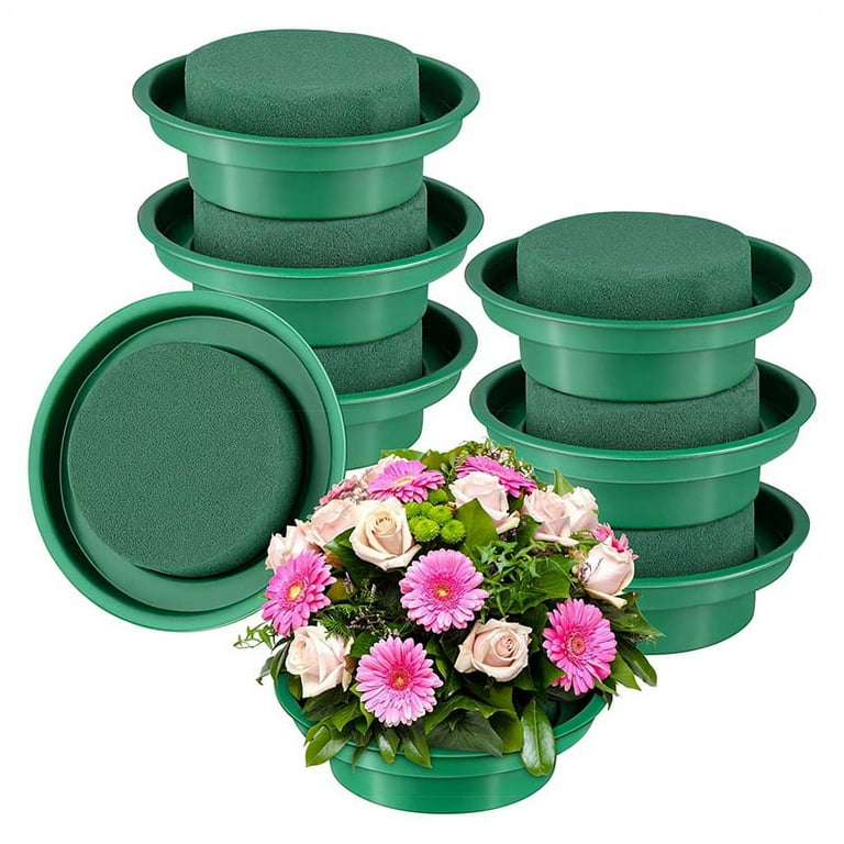 Floral Foam Rounds In Bowls Green Round Wet Foam Wedding Aisle Flowers  Party Decoration Flower Foam With Bowl 10 Pieces supplies - AliExpress