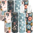 thumbnail image 1 of 8 Pack Flower Car Tissue Holder, Car Tissues Cylinder with 3-Ply Facial Tissues Bulk, Travel Tissues Boxes for Car Cup Holder, Round Tube Tissue Container, 1 of 7