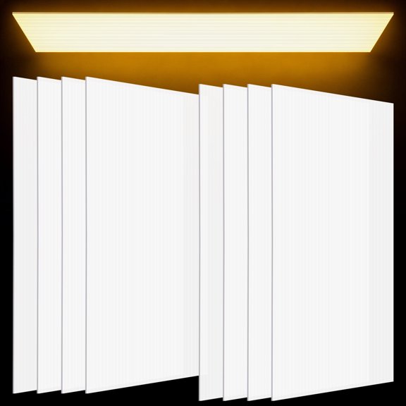 White 46.5 x 22.5 x 0.08 Inch 8 Pack Fluorescent Light Diffuser Panel for Drop Ceiling, Replacement Polycarbonate Sheet for Classroom, Office, Home, Hospital