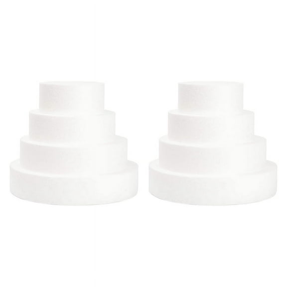 8 Pack Foam Cake Dummy for Decorating and Wedding Display,Sculpture,Modeling DIY Arts,Kids Class,Floral