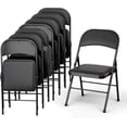8-Pack Foldable & Stackable Steel Frame Dining Chair, 350 lbs Capacity ...