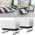 thumbnail image 1 of 8 Pack Folding Conference Table, 61 Inch Mobile Training Table with Wheels,Business Style Flip Top Seminar Tables for Small Office Meeting Room Classroom（White Gray）, 1 of 8