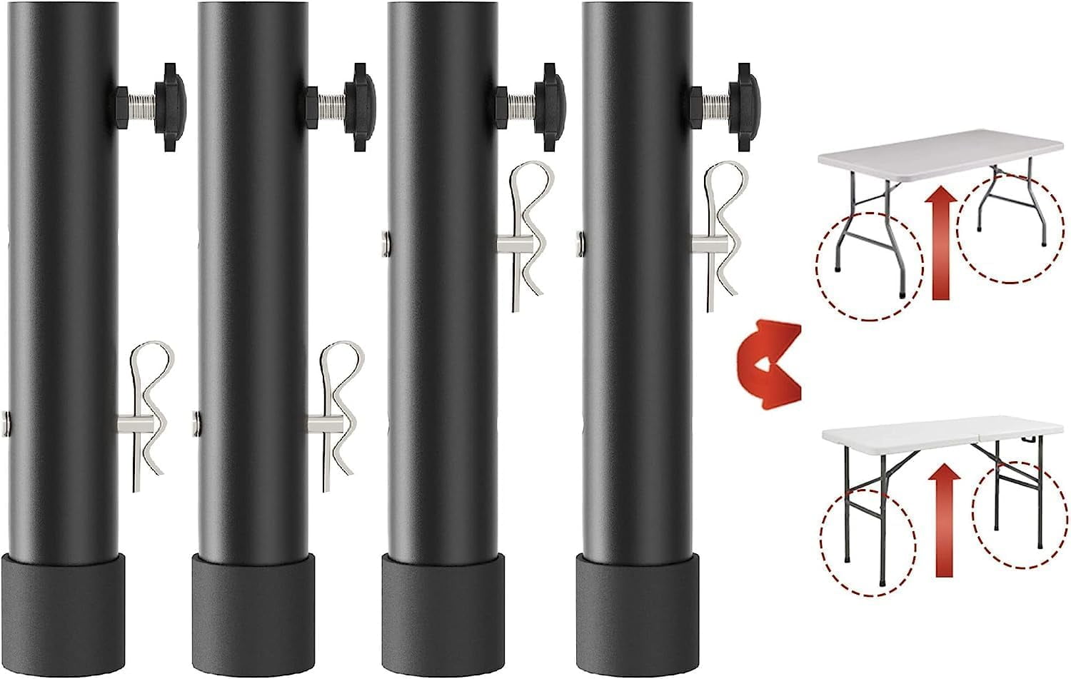 8Pack Folding Table Risers For Folding Tables Straight/Bent Leg