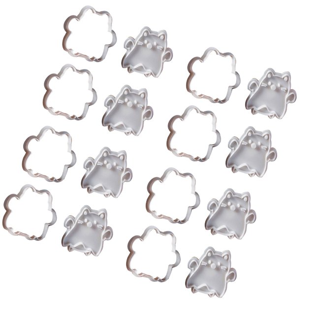 8 Pack Food Grade Small Biscuit Moulds Biscuit Stamps Cats Shape Small