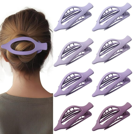 8 Pack French Flat Hair Clips for Women – Large Matte No-Slip Claw Barrettes for Thick & Thin Hair, Strong Hold Styling Accessories
