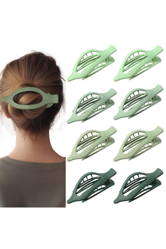 8 Pack French Flat Hair Clips for Women – Large Matte No-Slip Claw Barrettes for Thick & Thin Hair, Strong Hold Styling Accessories