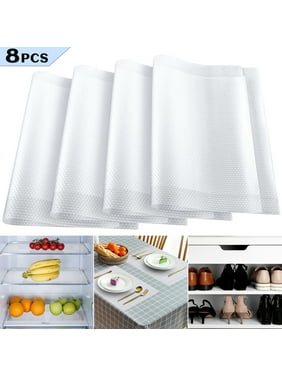 8 Pack Fridge Liner Refrigerator Shelf Liners Mats for Glass Shelves Washable, 12 x 17.7 inches