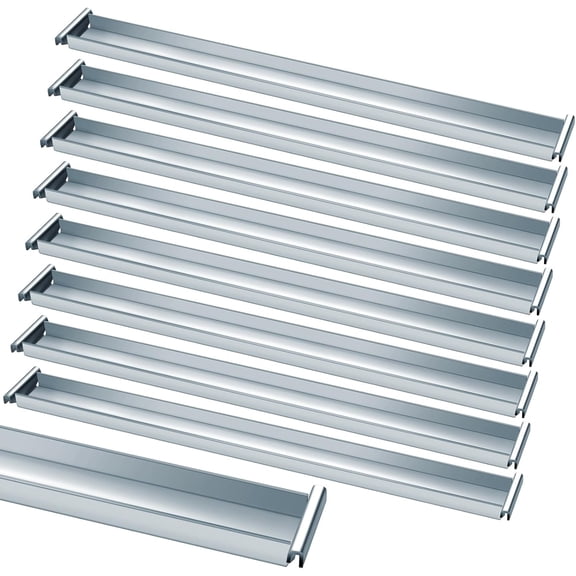 8 Pack Front-to-Back File Drawer Rails for Hanging File Cabinet (Silver)