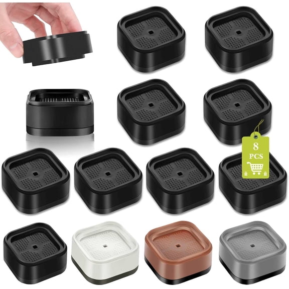 8 Pack Furniture Risers 1 or 2 Inch, Adjustable Bed Risers Heavy Duty For Table Desk Couch Chair Sofa Cabinet Bed Legs Dorm, Square Stackable Bed Raisers Blocks Lift Height 1", 2" or 3", Black