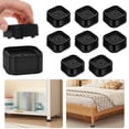 thumbnail image 1 of 8 Pack Furniture Risers, Adjustable Bed Risers, Couch Risers Heavy Duty Lifts Height 1 Inch, 2 or 3 Inch, Square Stackable Bed Raisers for Table Desk Couch Chair Cabinet Sofa Legs, Black, 1 of 7