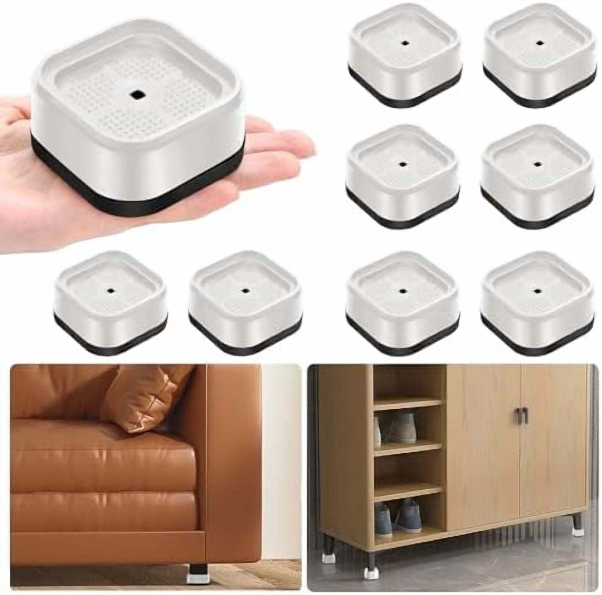 8 Pack Furniture Risers Adjustable Bed Risers Heavy Duty Lifts Height 1 ...