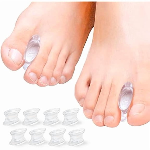 8 Pack Gel Bunion Corrector and Toe Spacers Separators and Straightener Orthotics (4/10''Thick) for Sports Activities, for Men and Women Overlapping Toes, Bunion Pain Relief - Small Size