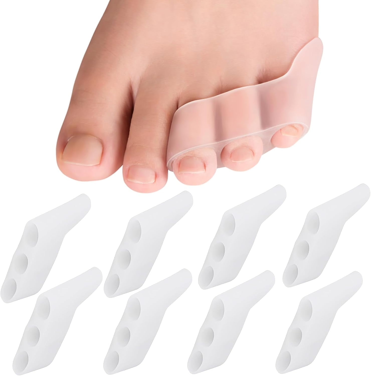 8 Pack Gel Toe CorrectorToe Separator Pain Relief Toe Protector Relieve Bunion Foot Care Tools