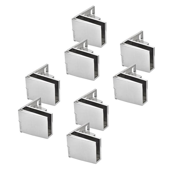 8 Pack Glass Door Hinges Glass Cabinet Door Hinge Glass Wine Cabinet Hinge Glass Display Hinge,8 x Glass door hinge 8 x gasket 8 x soft rubber particles 2 x set of mounting screws,silver