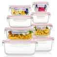 thumbnail image 1 of 8 Pack Glass Food Storage Containers, Meal Prep,Airtight Bento Boxes with Leak Proof Locking Lids,for Microwave, Lunch Boxes, Oven, Freezer And Dishwasher, BPA Free, Stackable Food Storage Containers, 1 of 6