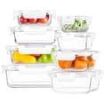 8 Pack Glass Food Storage Containers with Lids, Airtight Meal Prep ...