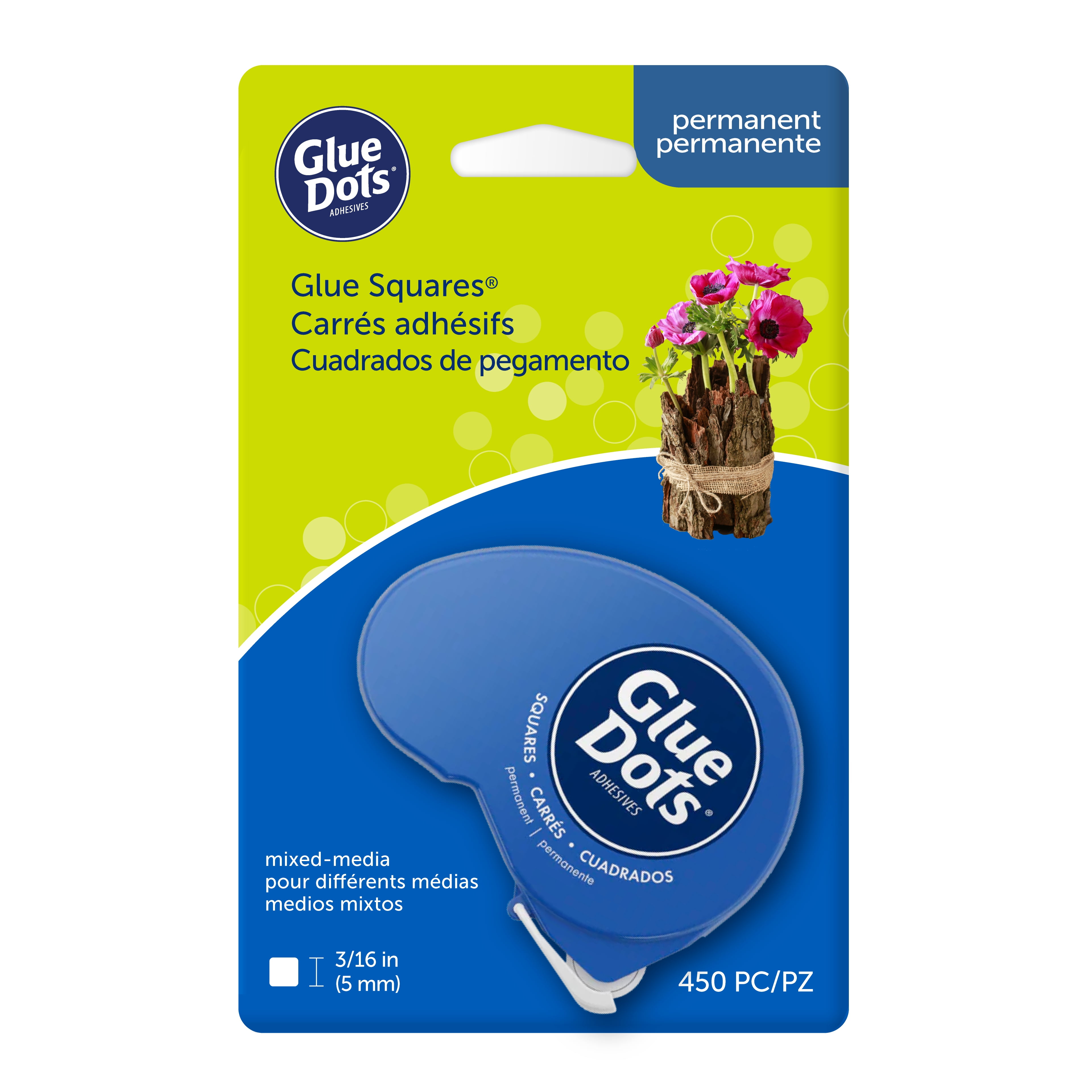 Glue Dots Permanent Glue Squares Dot N' Go Dispenser, 8 Pack