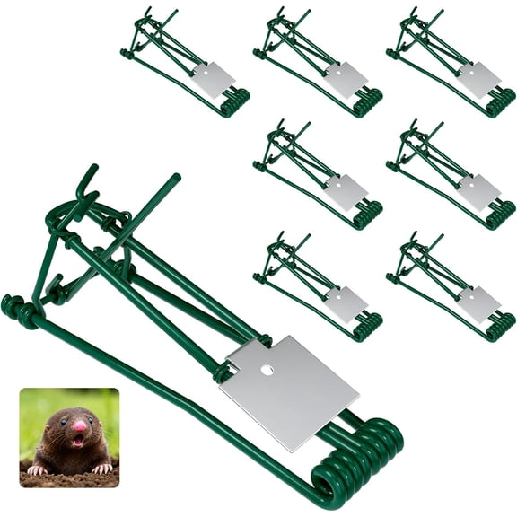 8 Pack Gopher Trap, Mole Traps for Outdoor, Reusable & Easy Set Vole Trap, Weather Resistant Ground Mole Killer for Lawn, Garden, Farm Yard Protection