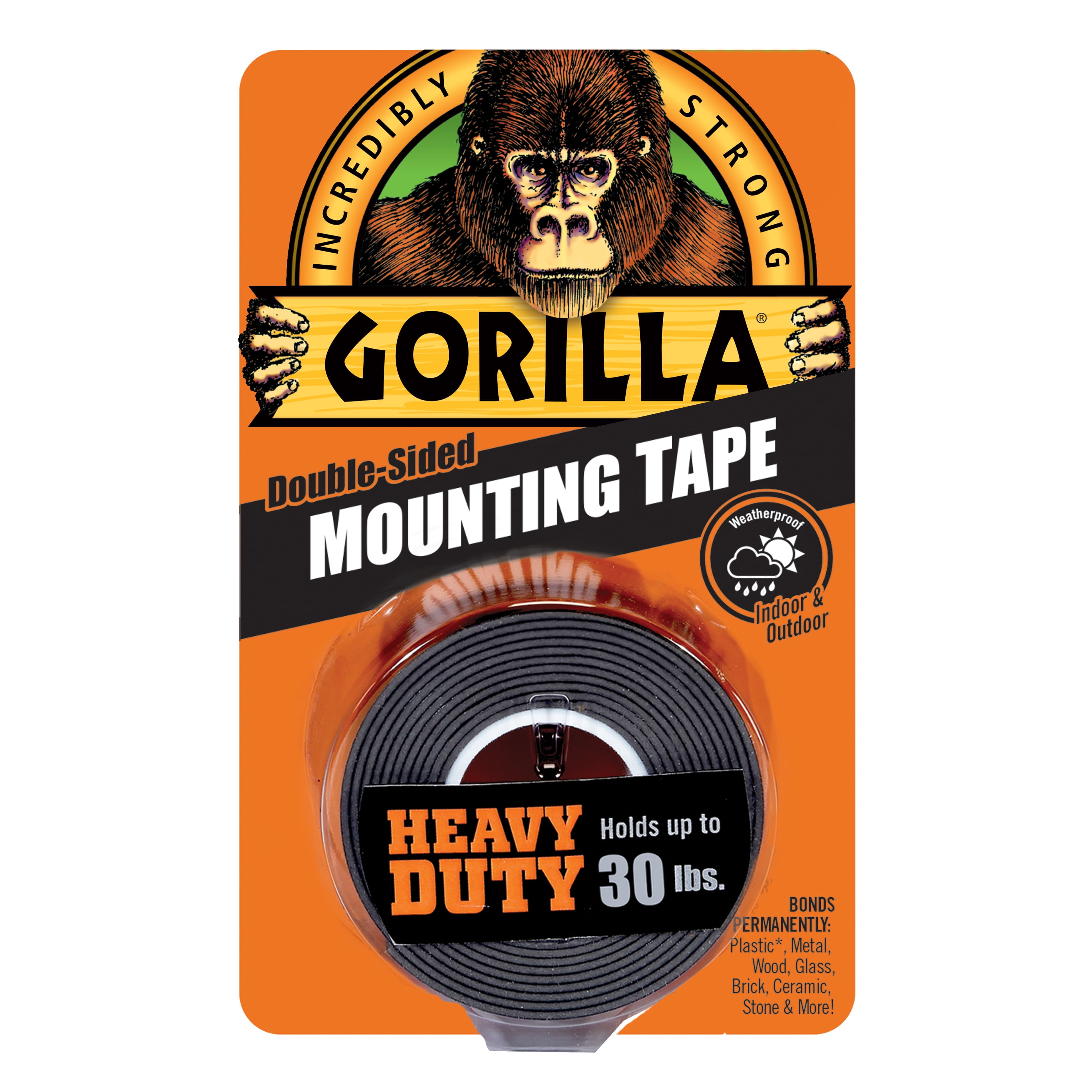 8 Pack: Gorilla Black Double-Sided Mounting Tape