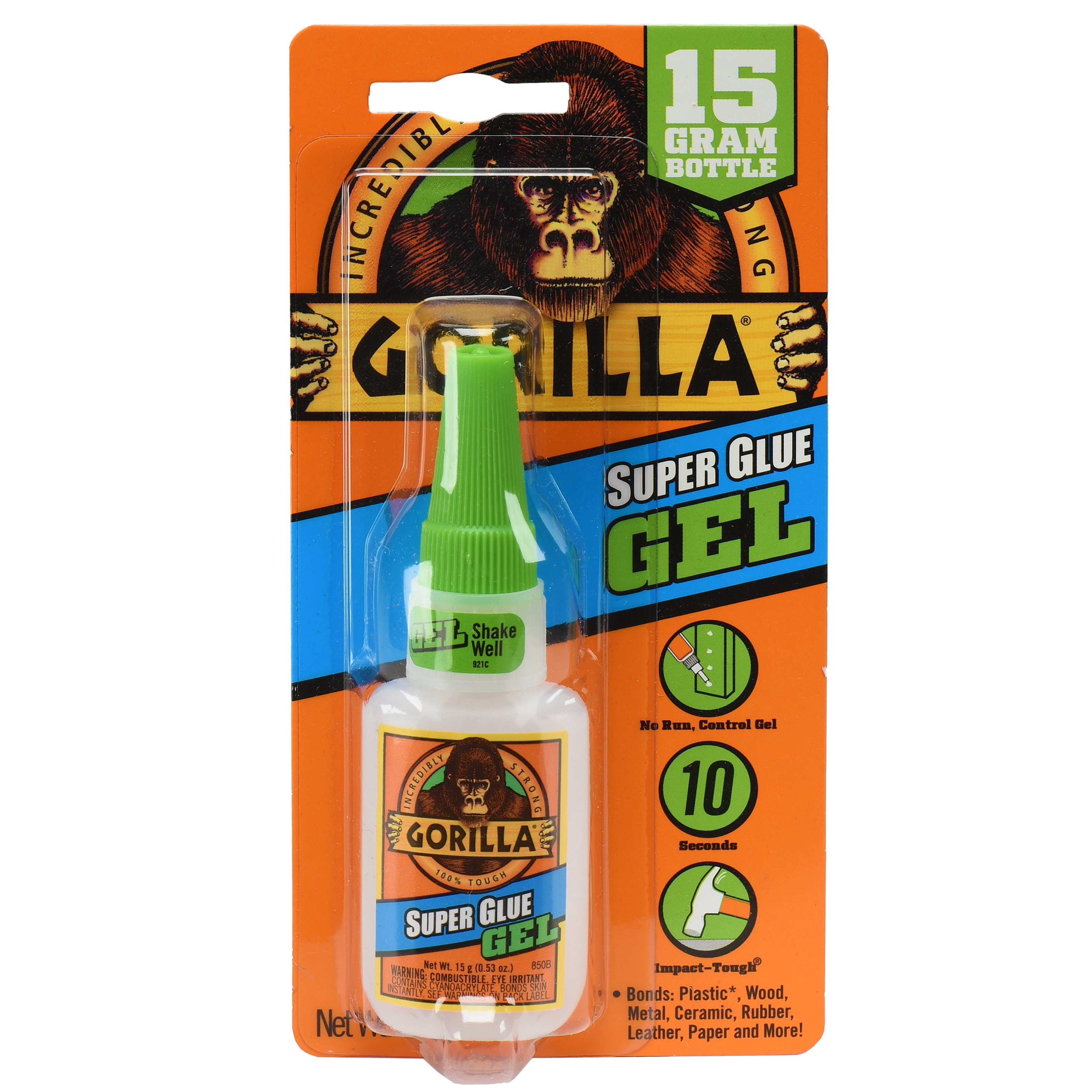 Gorilla Super Glue Gel, 15g, 8 Pack