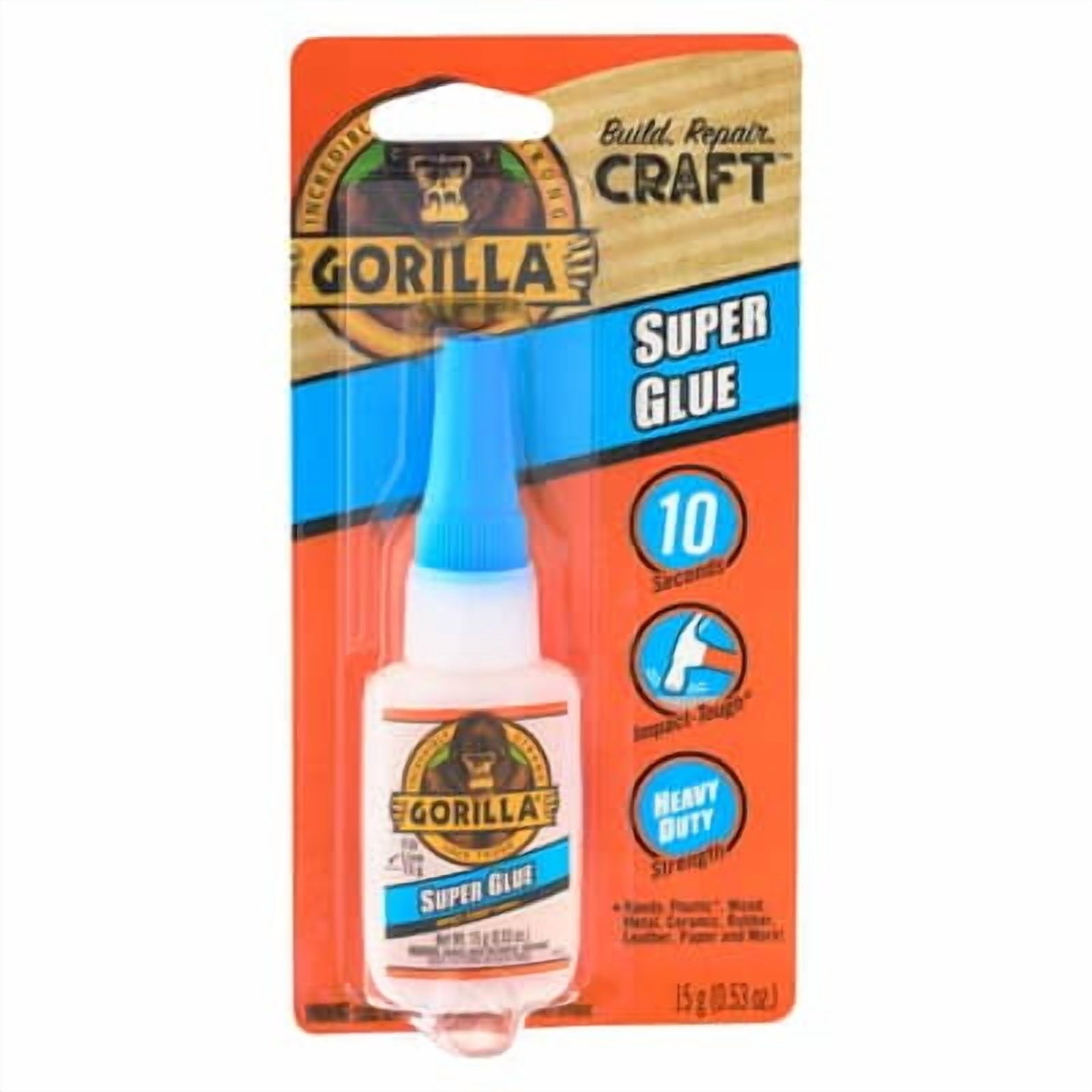Gorilla Glue Gorilla Super Glue - Bonds With Plastic, Wood, Metal, Ceramic, Rubber, Paper, and Leather - Bulk 8 Pack