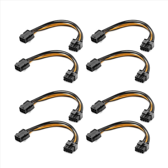 8 Pack Graphics Card 6 Pin to 8 Pin PCIe Adapter Power Cable (GPU Video Graphics Card Power Cable) 7.8 Inch