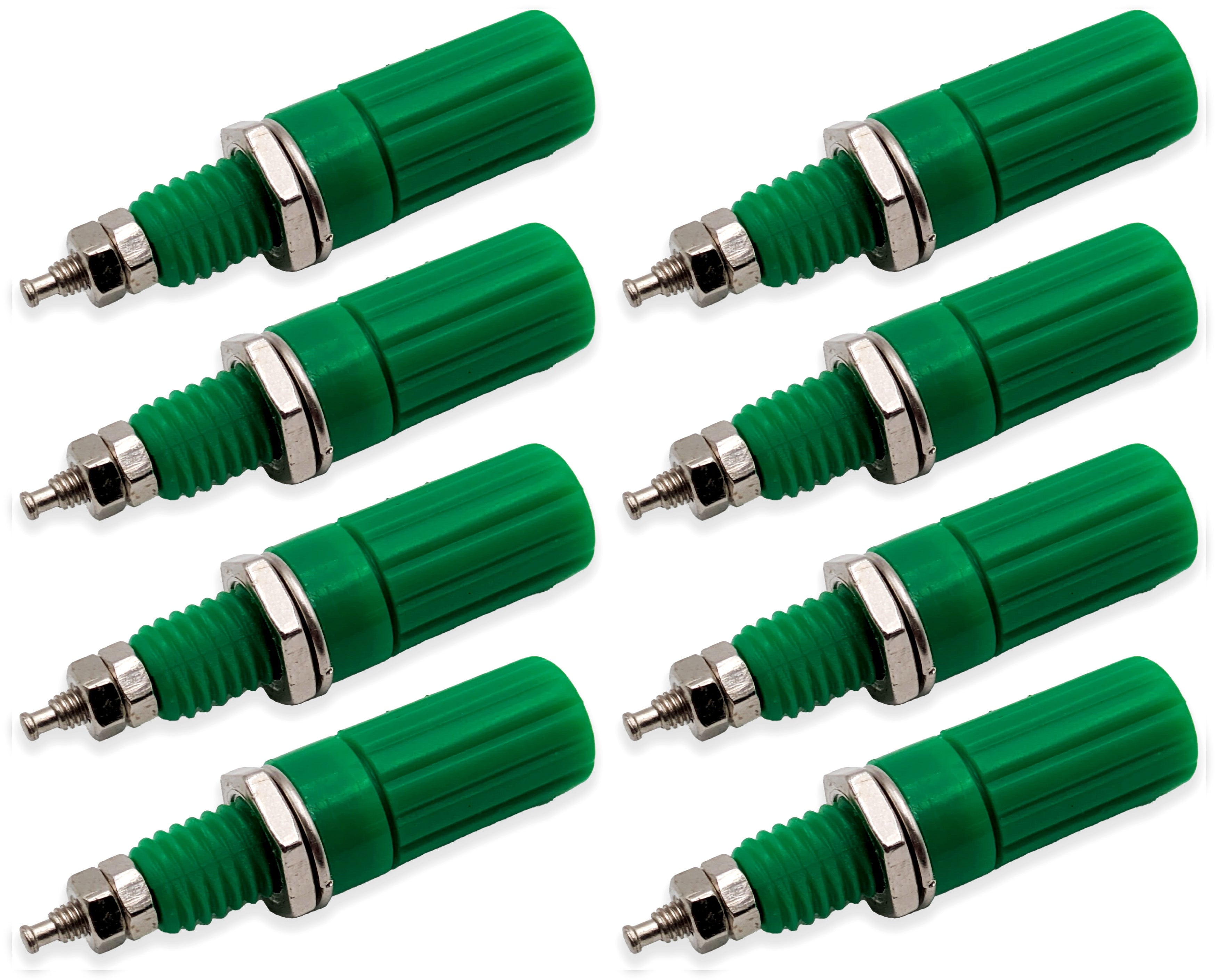 8 Pack Green 5Way Binding Post, Insulated, Accepts Banana Plug or