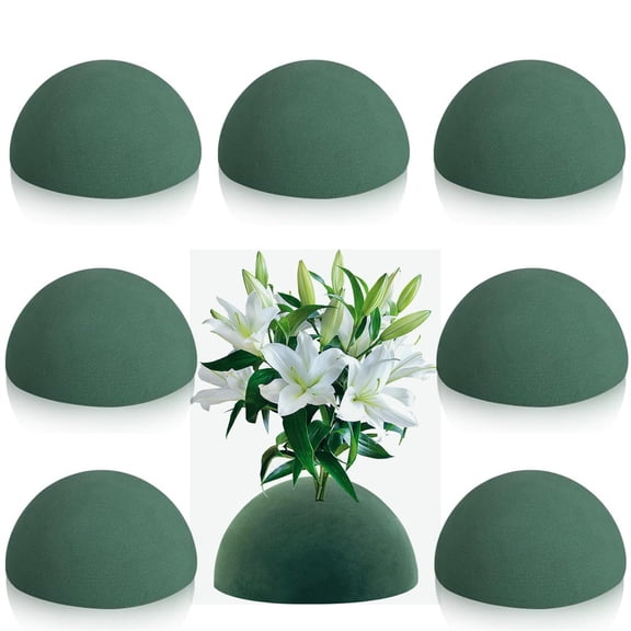 8 Pack Green Foam Block,Round Flower Dry Foam,4.7 x 2.3 Inches Half Ball Floral Foam,Artificial Plant Foam Balls,Floral Arrangement Bouquet DIY Craft,for Wedding Valentine's Day Decor
