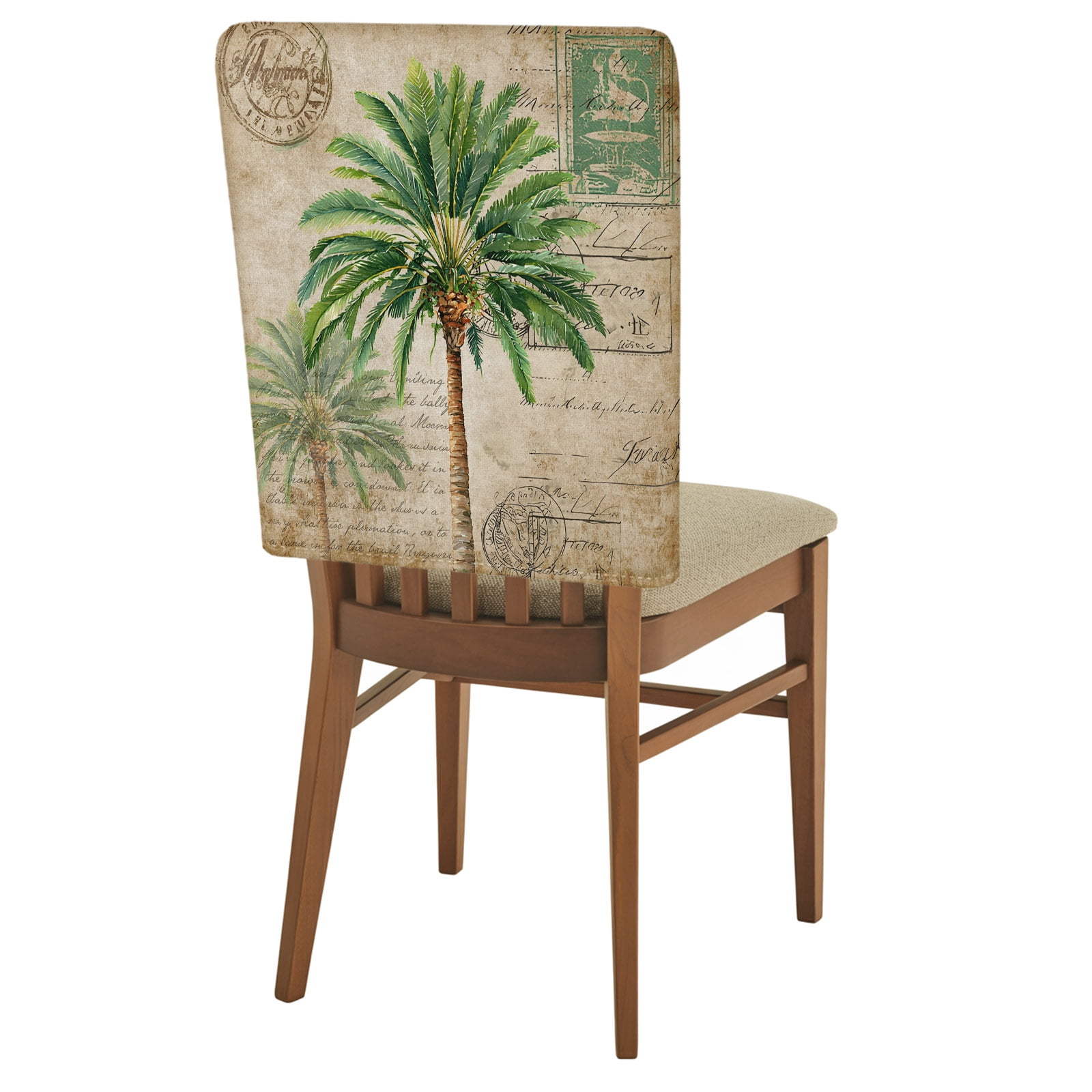 8 Pack Green Palm Tree Chair Back Covers Rustic Summer Tropical ...