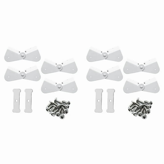 8 Pack Gutter Downspout Extensions Gutter Hinges Downspout Extension for Rectangle or Square Downspout,8 x Hinges 4 x Connecting Plates 36 x Screws,White
