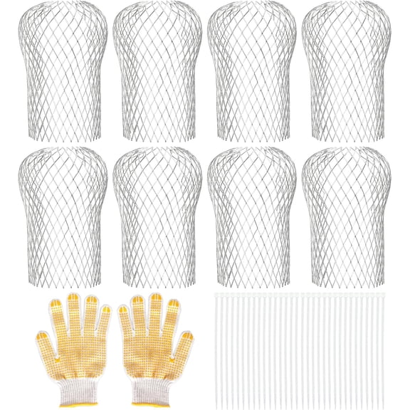 8 Pack Gutter Guard, 3.5 Inch Expandable Aluminum Downspout Filter, Leaf Guards for Gutters, Gutter Downpipe Guard for Preventing Blockage from Leaves, Debris