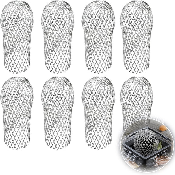 8 Pack Gutter Guards,6.7X3.5In Adjustable Aluminum Leaf Filter Strainer,Heavy Duty Filters,Durable Downspouts Gutter Guard for Home