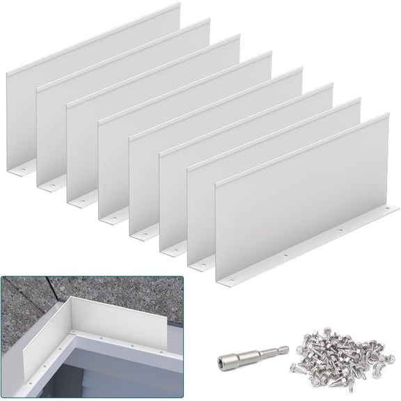 8 Pack Gutter Valley Splash Guards,Rainwater Roof Rain Diverter Downspout Gutter Guards for House Shingle Straight Roofs Corner,10 Inch Each