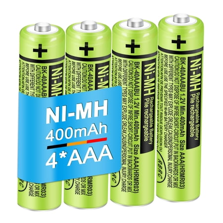 JIGUUN 4 Pack BK-40AAABU Ni-MH AAA Rechargeable Battery for Panasonic,1.2v 400mah Rechargeable AAA Batteries Panasonic Cordless Phones, Electronics,Remote Controls