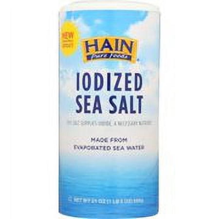 (8 Pack) Hain Pure Foods Iodized Sea Salt, 21 Oz