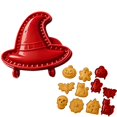 thumbnail image 1 of 8-Pack Halloween Mini Hand Pie Molds for Baking - Red Cookie Cutters Set with House,Web,Skull,Witch Hat,Cat,Bat,Ghost,Pumpkin Shapes for Holiday Parties, 1 of 6